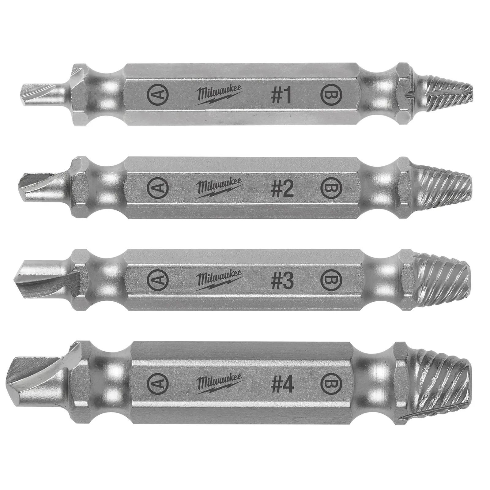 MILWAUKEE M2 Steel Screw Extractor Set (4pcs)