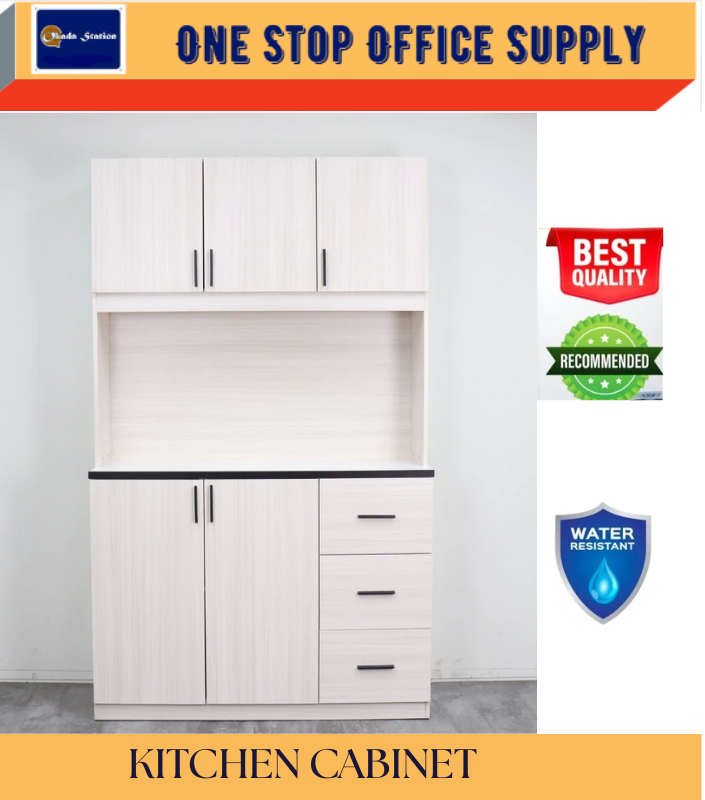 OKADA ROAM Almari Dapur Kabinet Kitchen Cabinet Tall Pantry Cabinet Storage Cabinet Ivory White Color
