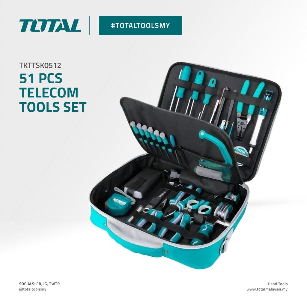 TOTAL TELECOM TOOLS SET (51 PCS) TKTTSK0512