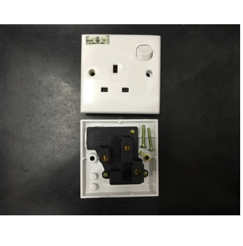Crown 13A 250V AC Wall Flush Switched Socket Outlet Plug