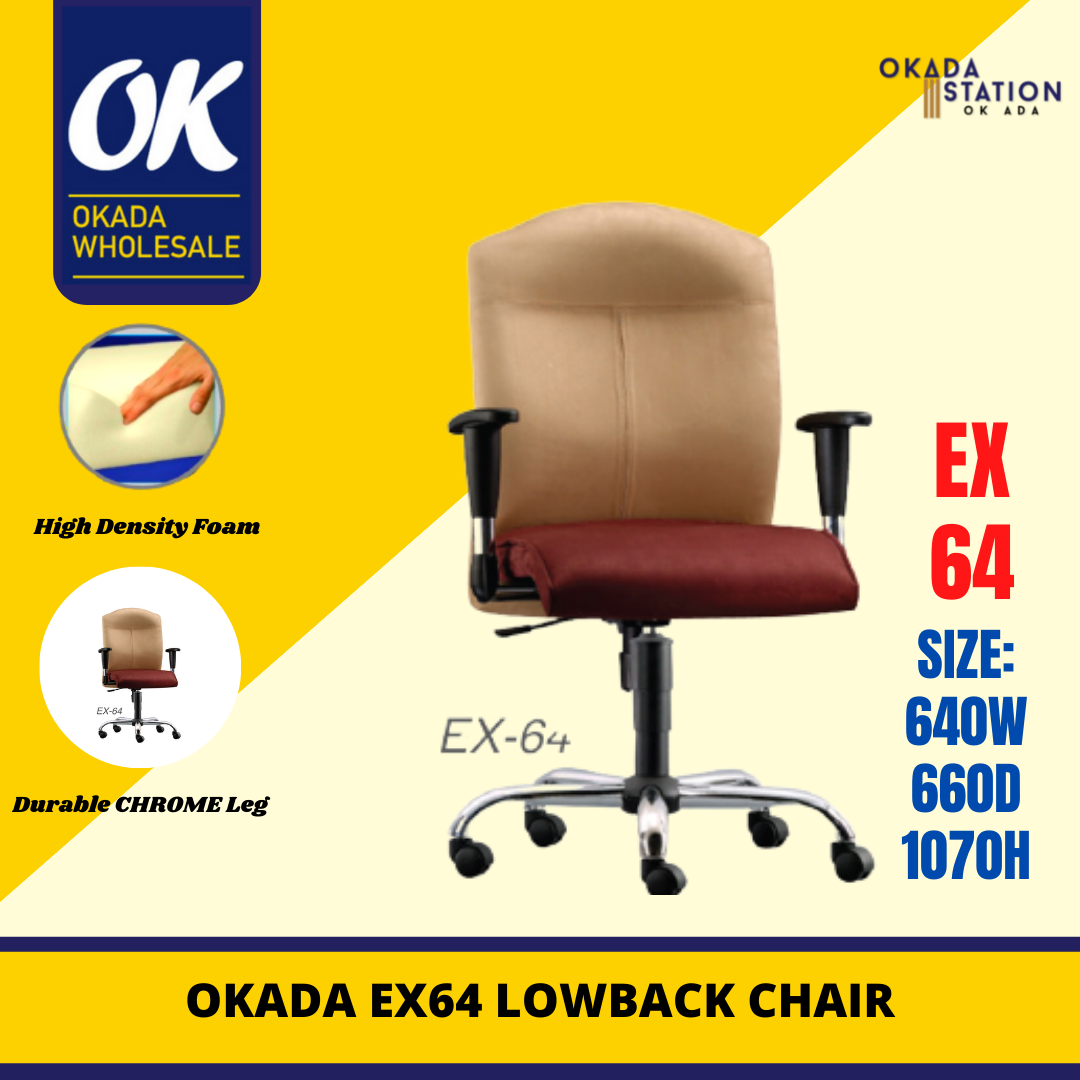 Dahlia EX-64 ERGONOMIC LOW BACK CHAIR - FABRIC / Dahlia / LOW BACK CHAIR / OFFICE CHAIR / ERGONOMIC OFFICE CHAIR / FABRIC CHAIR / ERGONOMIC CHAIR / EX-64 / CHAIR