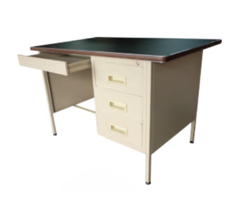 STERLING 4 FEET SINGLE PEDESTAL DESK (BLACK LINOLEUM TOP - S102/LT) / (MELAMINE CHIPBOARD TOP - S102/MT)