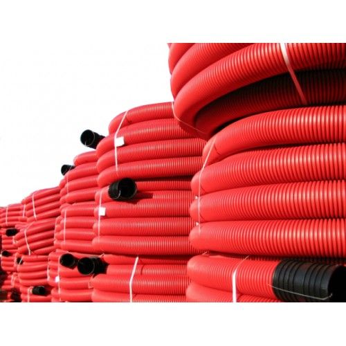 Resintech HDPE Double Wall Corrugated Underground Cable Protection Pipe 100MM (D) x 50M (L) with Double End Socket (COIL)