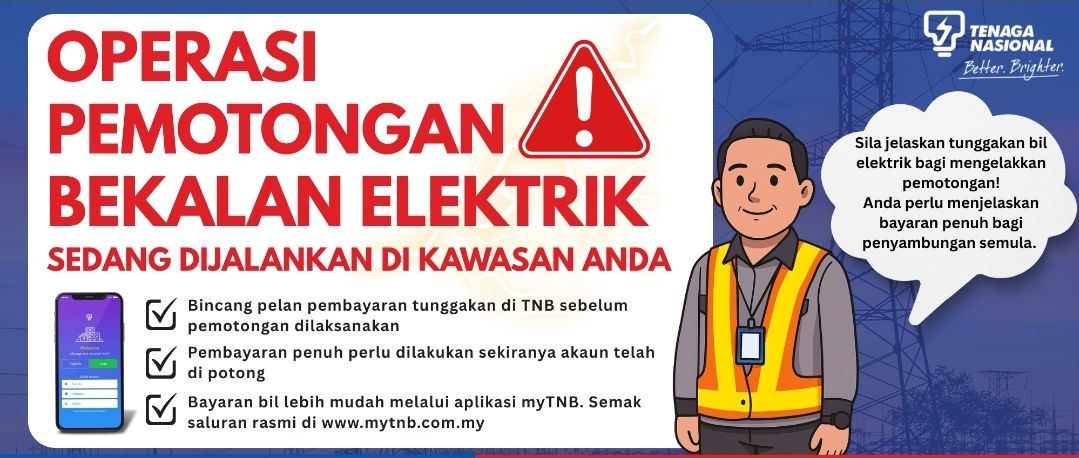 Banner 7x3 kaki Operasi Pemotongan Bekalan Elektrik