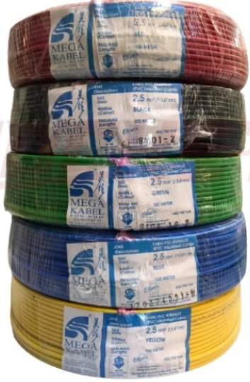 Mega Kabel 1.5mm 2.5mm Insulated PVC 100% Pure Copper Cable SIRIM approve JKR spec Kable