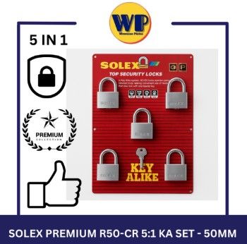 SOLEX PADLOCKS / SIZE 50MM / R50-CR 5:1 KA SET / KEY-ALIKE / MASTER KEY /SYSTEM PADLOCKS / 100% ORIGINAL / PREMIUM TOP SECURITY / KUNCI - 50MM