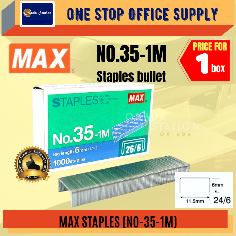 MAX STAPLES NO.35-1M / Max / Staples / NO.35-1M / Bullet Staples / Stapler / MAX STAPLES NO.35-1M