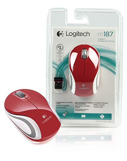 Logitech Wireless Mini Mouse M187 Red