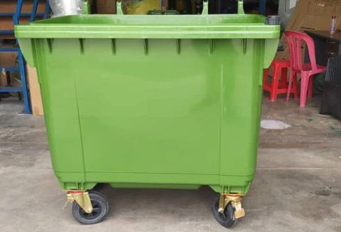 1100L Green Bandaraya Mobile Garbage Bin MGB660 Heavy Duty Outdoor Tong Sampah Beroda