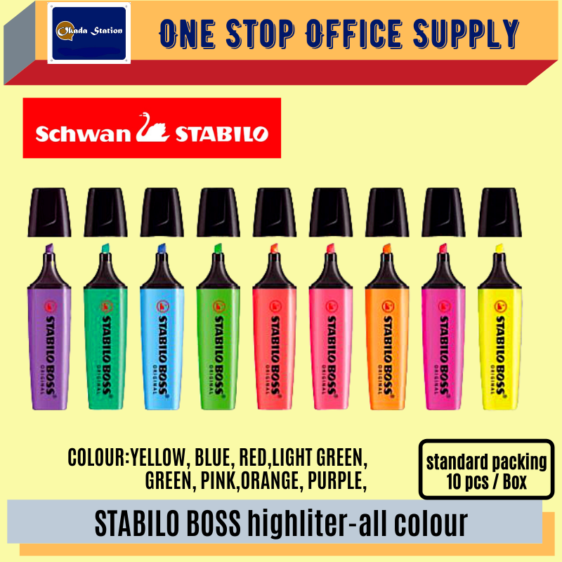 STABILO BOSS HIGHLIGHTER -ALL COLOUR / Stabilo / Stabilo Highlighter / Stabilo Boss Highlighter / Highlight Pen