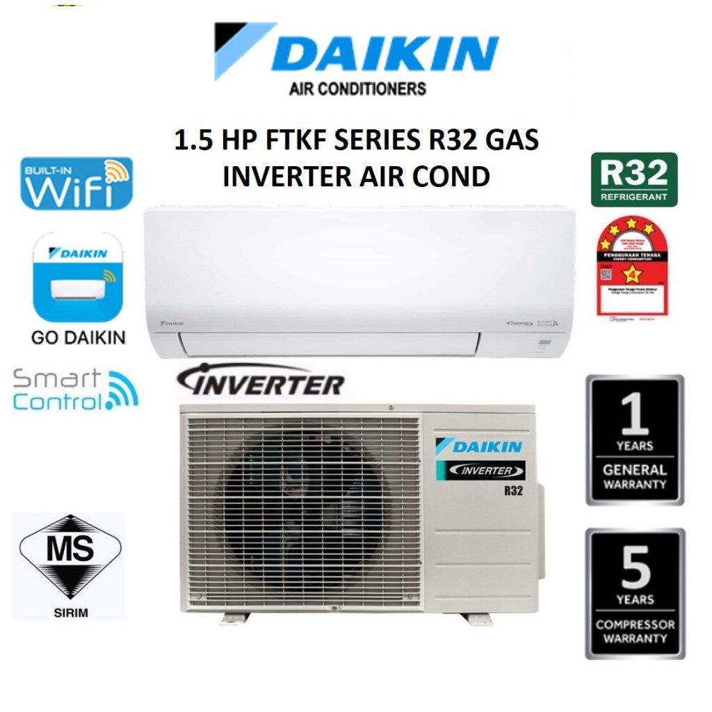 Daikin 1.5HP R32 Inverter Air Conditioner