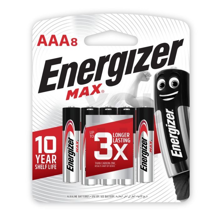 Energizer Max Alkaline Battery AAA (8Pc/Card)