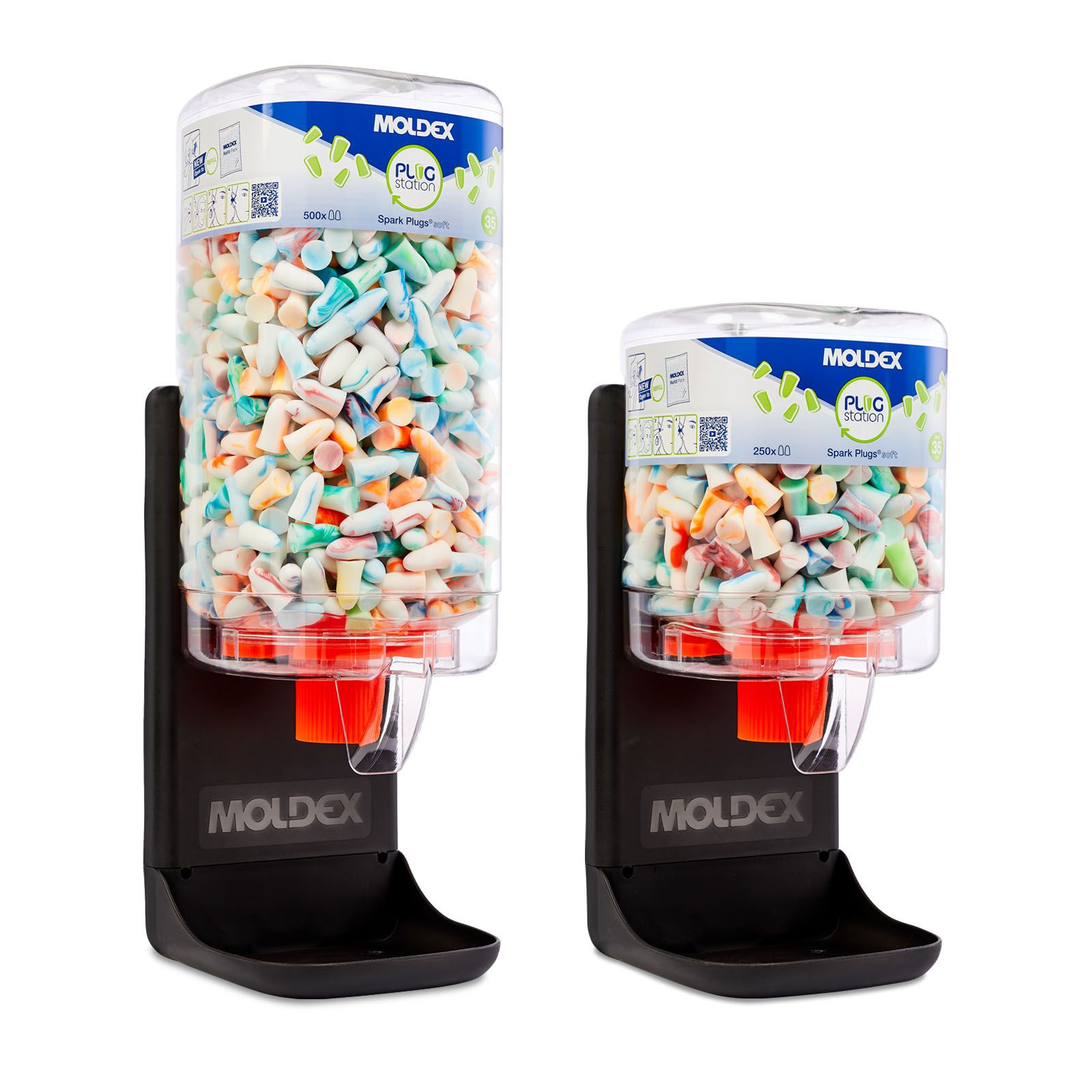 Moldex Spark Plugs® PlugStation Antimicrobial 500 Series Multi Colour Reusable Uncorded Ear Plugs [500pr]