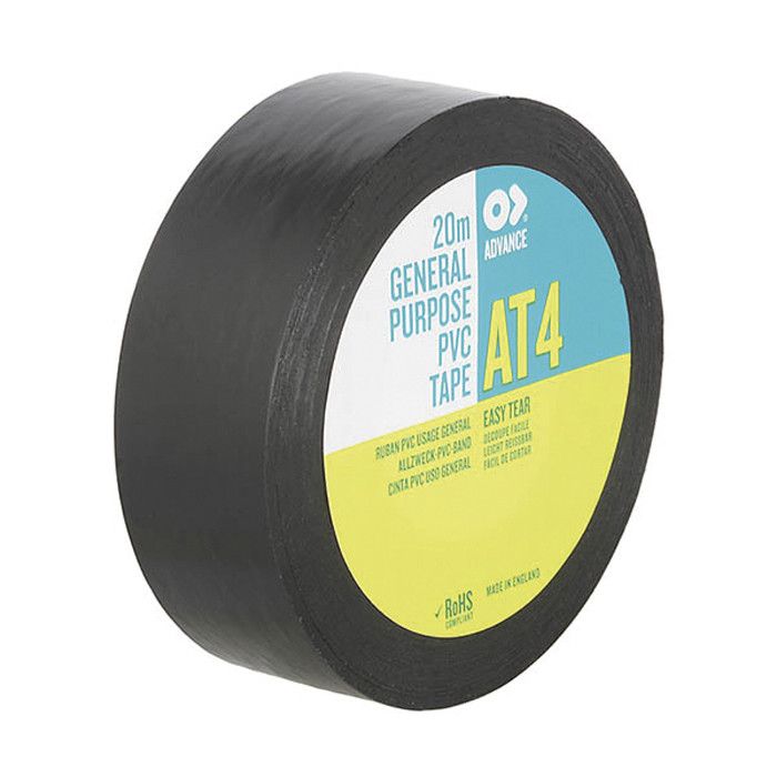 Advance Tapes AT4 Black PVC Electrical Tape 19mm x 20m