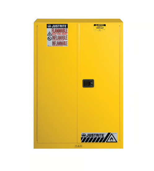 JUSTRITE 8945001 FLAMMABLE CABINET 45-GALLON CAPACITY YELLOW