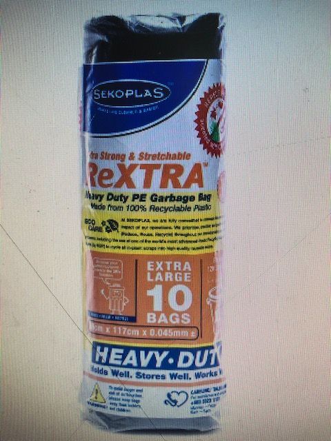 QP SEKOPLAS REXTRA HDPE GARBAGE BAGS XL 10PCS