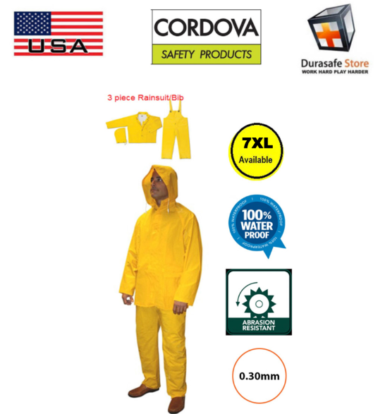 Cordova R9123YS STRATUS.30mm 3pc Rain suit