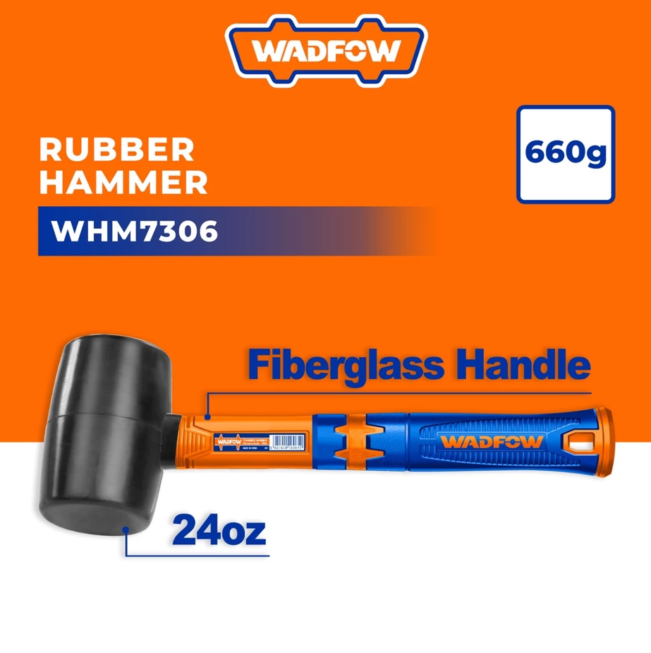 WADFOW RUBBER HAMMER FIBERGLASS HANDLE (660G) (WHM7306)