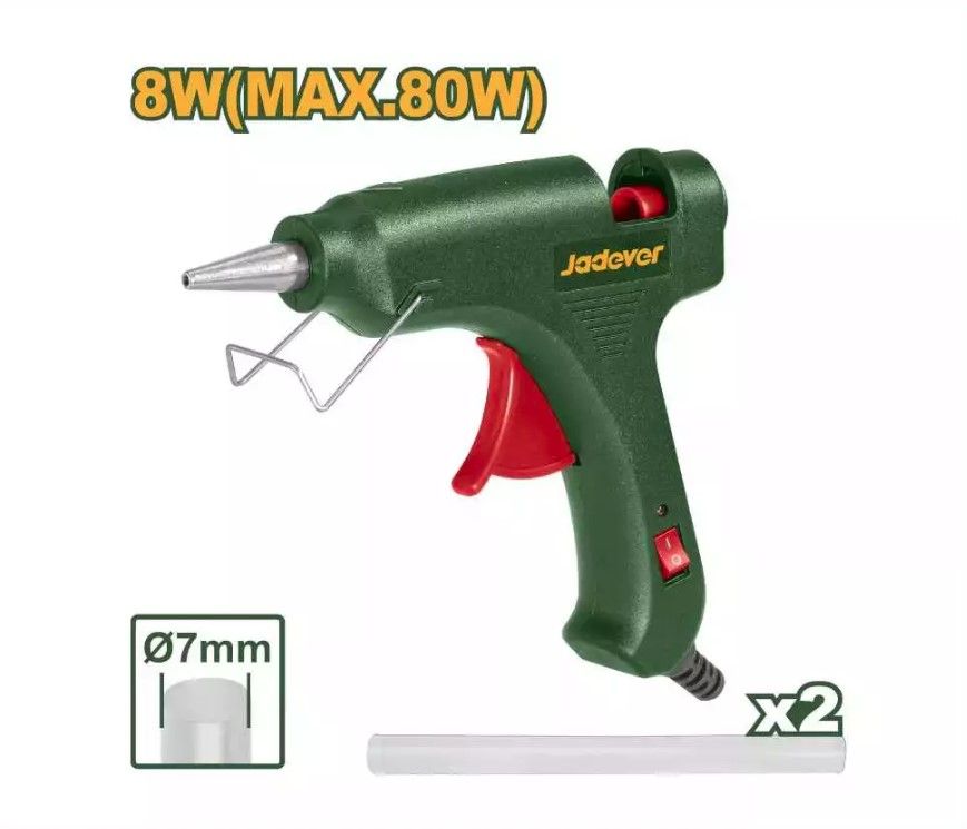 JADEVER GLUE GUN WITH 2PCS 100MM GLUE STICKS
