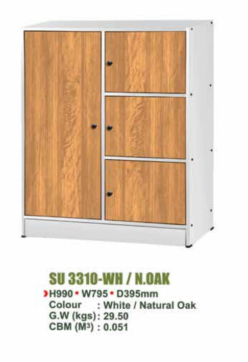 SU CHILDREN WARDROBE SU 3310 - WH/N.OAK & WH/WN