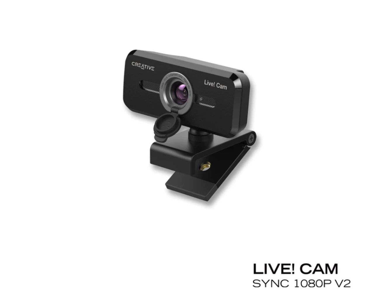 Creative Webcam Sync 1080p V2 Full HD Wide-Angle USB Webcam with Auto Mute and Noise Cancellation for Video Calls