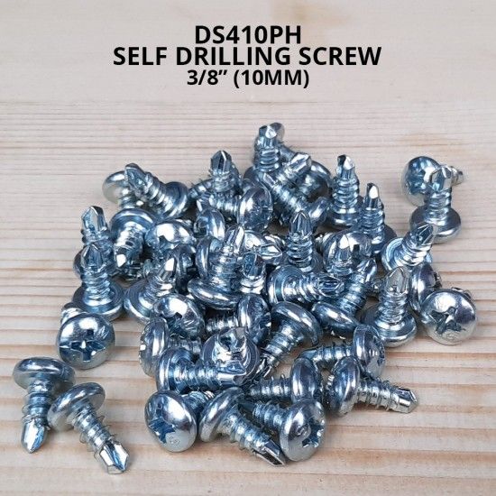 ATKC Self Drilling Screw DS410PH(ZP) #8 x 10.0mm Zinc Plated Pan Head (50PCS/PKT)