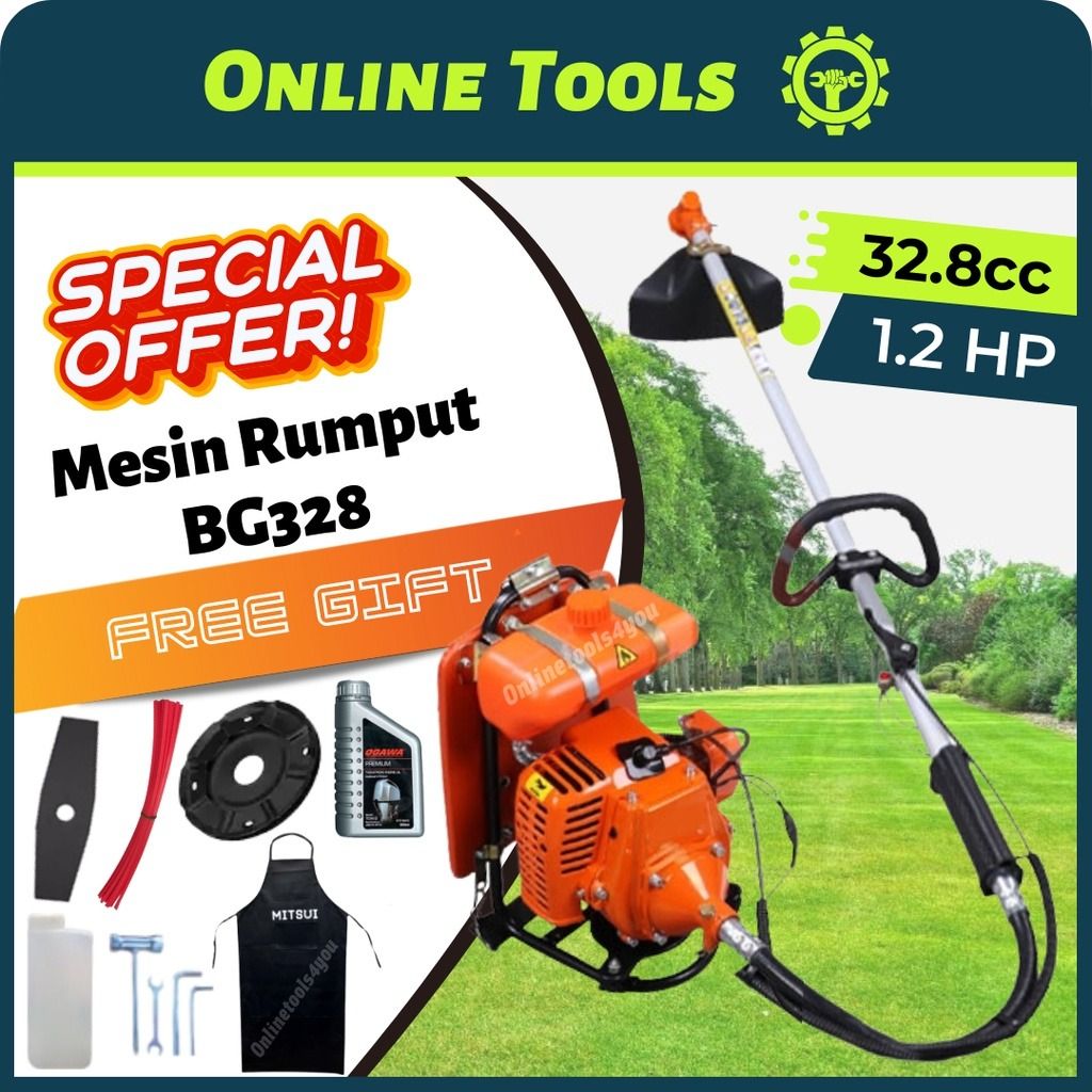BG328 type backpack brush cutter.