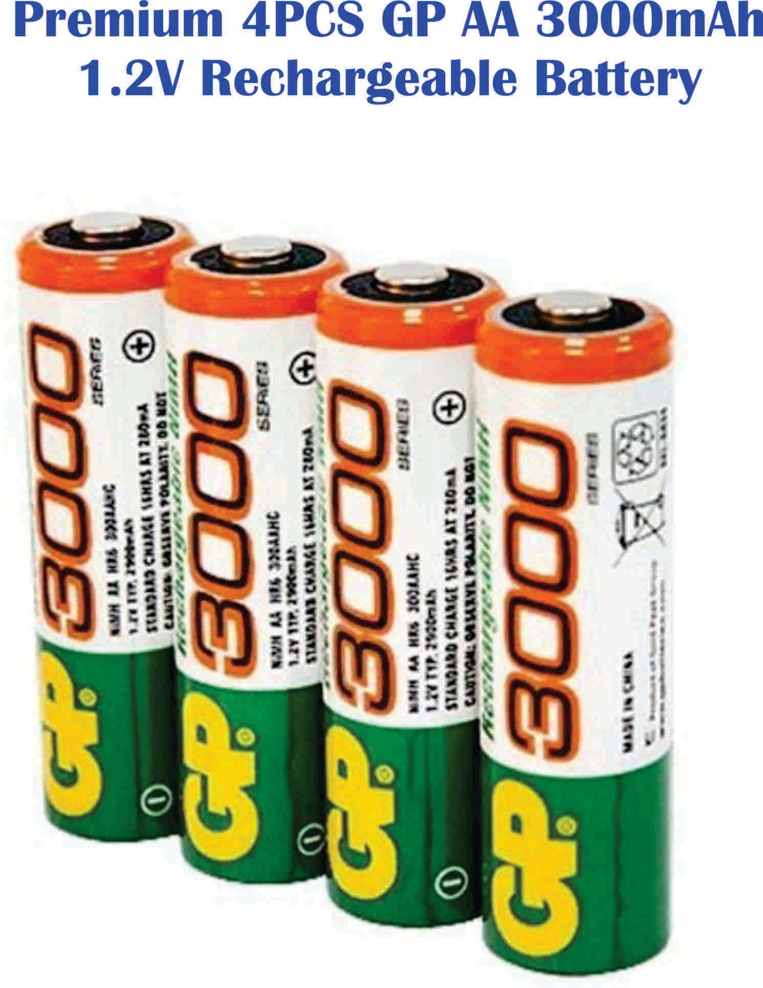 GP OCHA Premium 4PCS GP AA 3000mAh& 3600mAh 1.2V Rechargeable Battery - Delivery free
