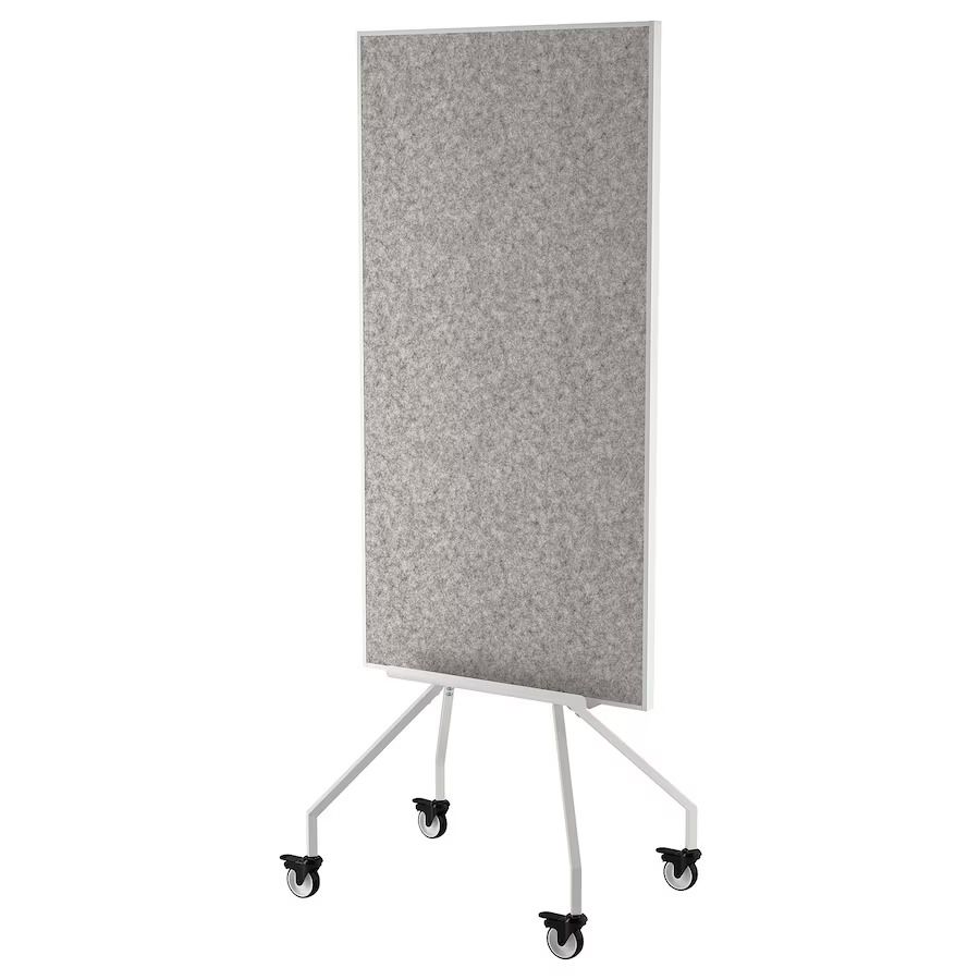 IKEA ELLOVEN Whiteboard/noticeboard with castors, white, 70x180 cm