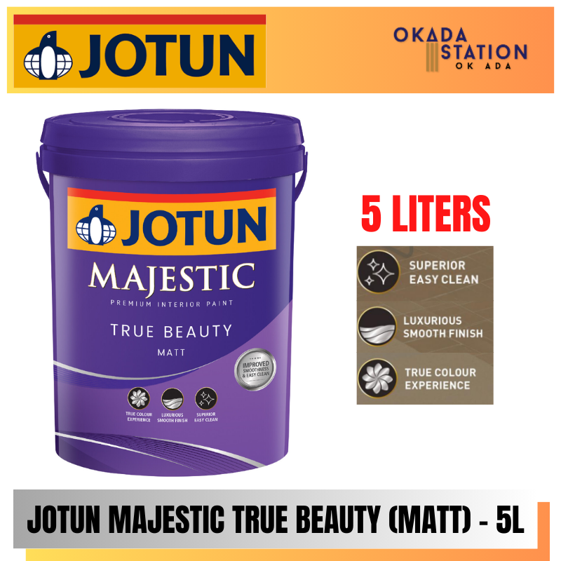 Jotun Paint / 5L / 5 LITER / Interior Paint / Majestic True Beauty Matt / Waterbased Paint / Cat Dalaman / Cat Air / Cat