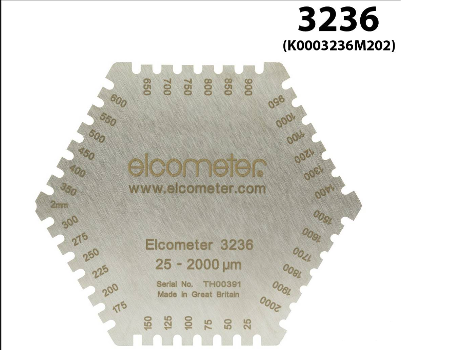 ? ELCOMETER 3236 HEXAGONAL WET FILM COMBS K0003236M202 STAINLESS STEEL WFT GAUGE ELCOMETER 3236 HEXAGONAL WET FILM COMBS K0003236M202 STAINLESS STEEL WFT GAUGE
