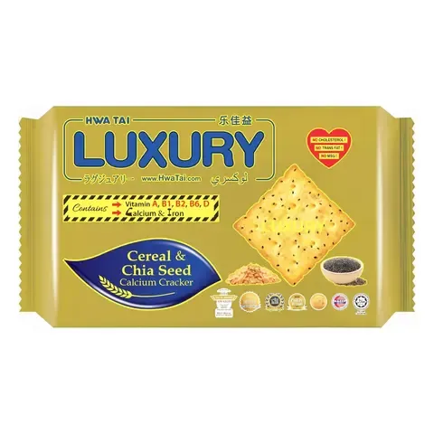 HWA TAI LUXURY Original /Vegetable /Cereal with Chia Seed Calcium Cracker 185g x 24 Packets (CARTON)