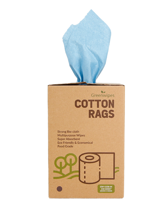 GREENWIPES GW-1108M COTTON RAGS @ INDUSTRIAL MULTI-PURPOSE WIPES (DELIVER TO TENOM)