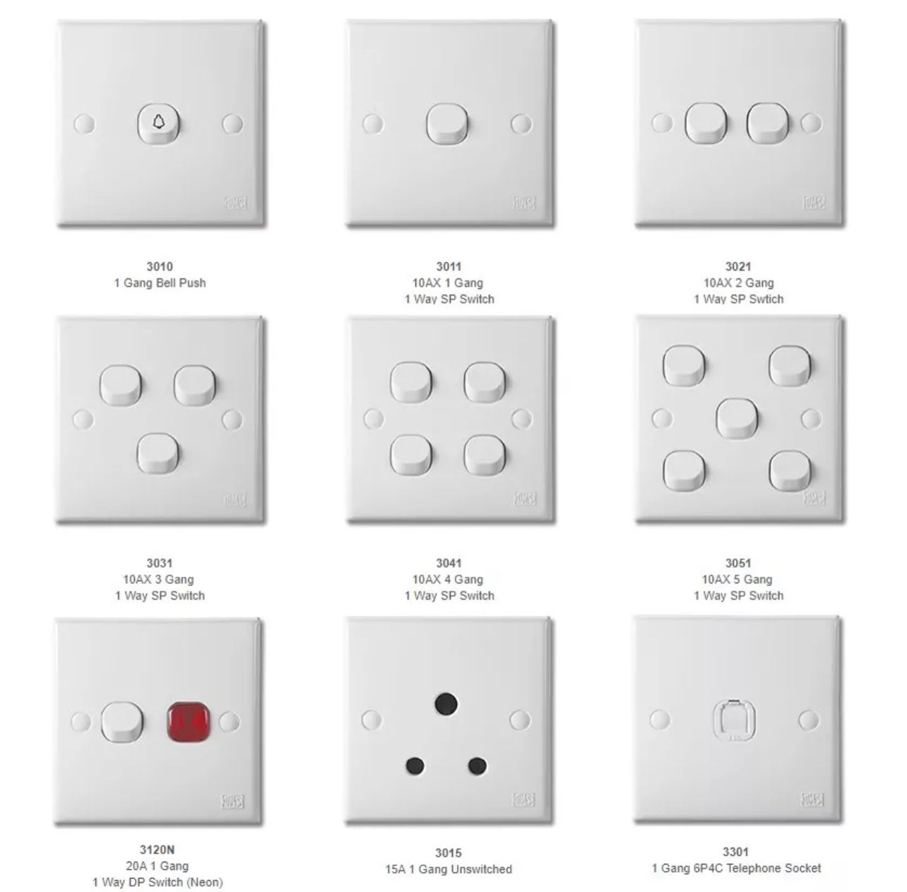 UMS 3 SERIES SWITCHES & SOCKETS (SIRIM & JKR APPROVED )