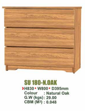SU CHEST OF DRAWER SU 180 - N.OAK/WN
