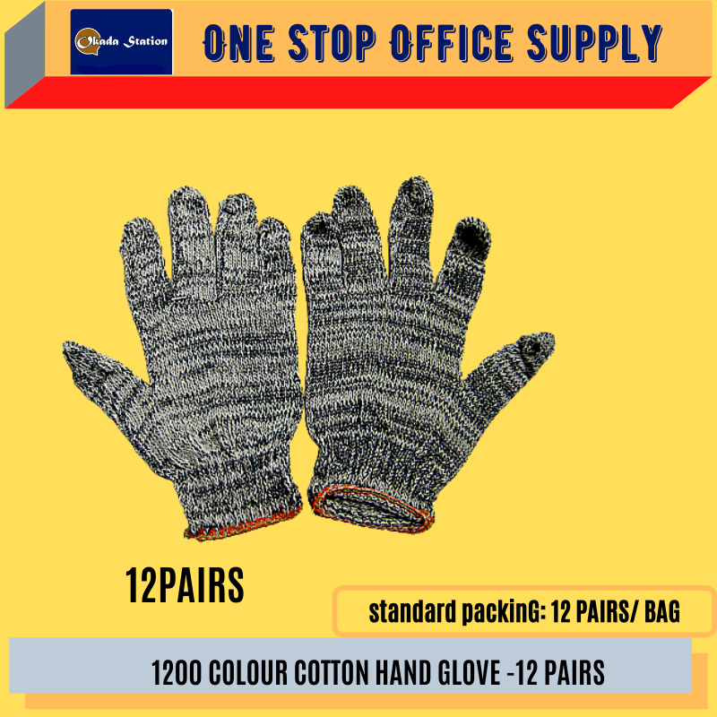1200 COLOUR COTTON GLOVE-12 PAIR /1200 /Glove /Cotton Glove /12 Pair /Colour Cotton Glove
