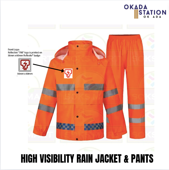 OK RAIN COAT / RAIN JACKET / HIGH VISIBILITY / WITH LOGO / BAJU HUJAN / ALL SIZES