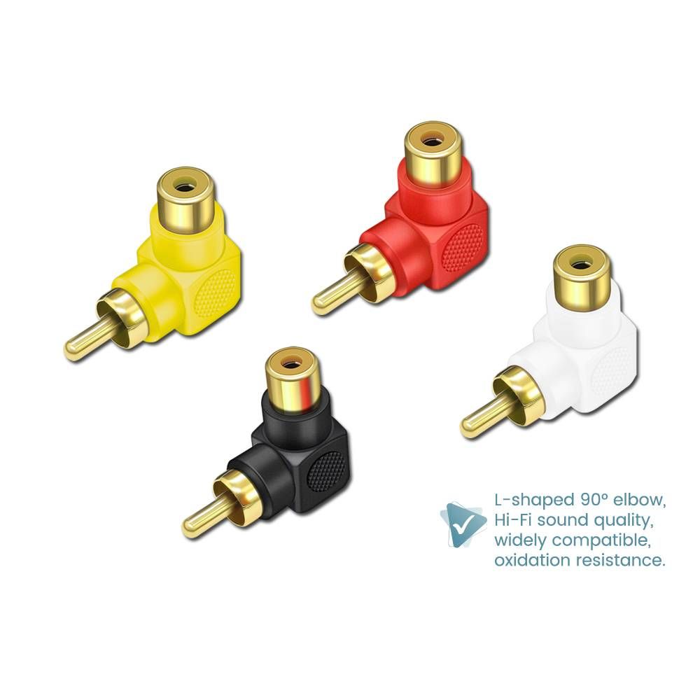 STPLUS RCA MALE TO FEMALE L-SHAPE GENDER CONVERTER ADAPTER