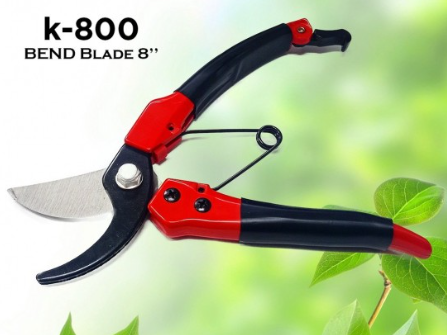 ATKC Tiger #K-800 Wholly Heat Treated Carbon Steel Concave Blade Pruning Shears with Rubber Grip Handle 8"