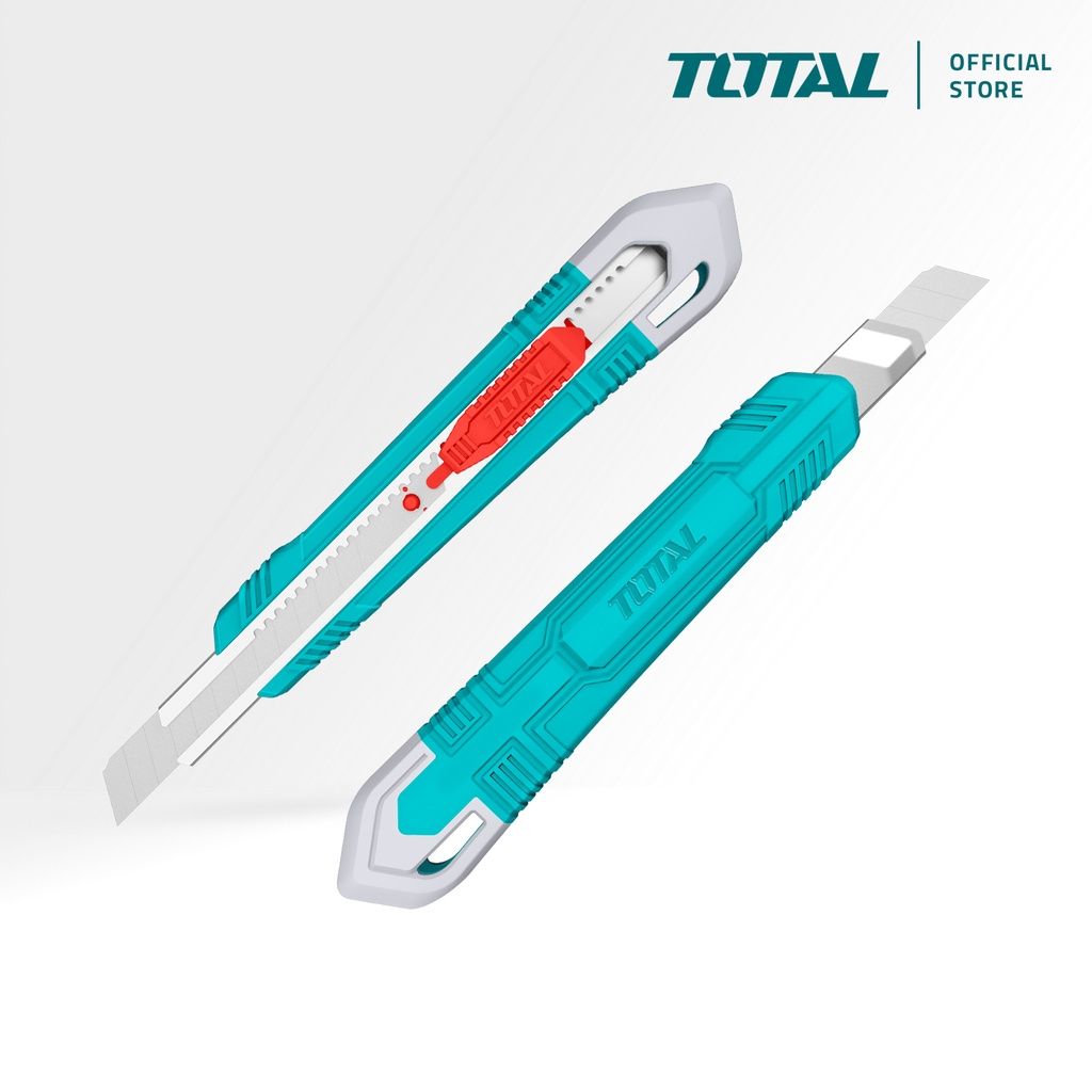 TOTAL SNAP-OFF BLADE KNIFE FLAT PUSH BUTTON WITH AUTO LOCK FEATURE BLADE (9MM X 80MM/135MM) THT5110915