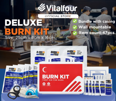 VITALFOUR BURNFREE BURNSHIELD BURNCARE BURN KIT DRESSING PACKAGE COMES WITH CASING