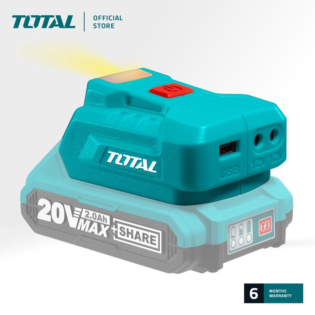 TOTAL TUCLI2022 LI-ION USB-A CHARGER (EQUIPPED WITH A LED LIGHT BULB)