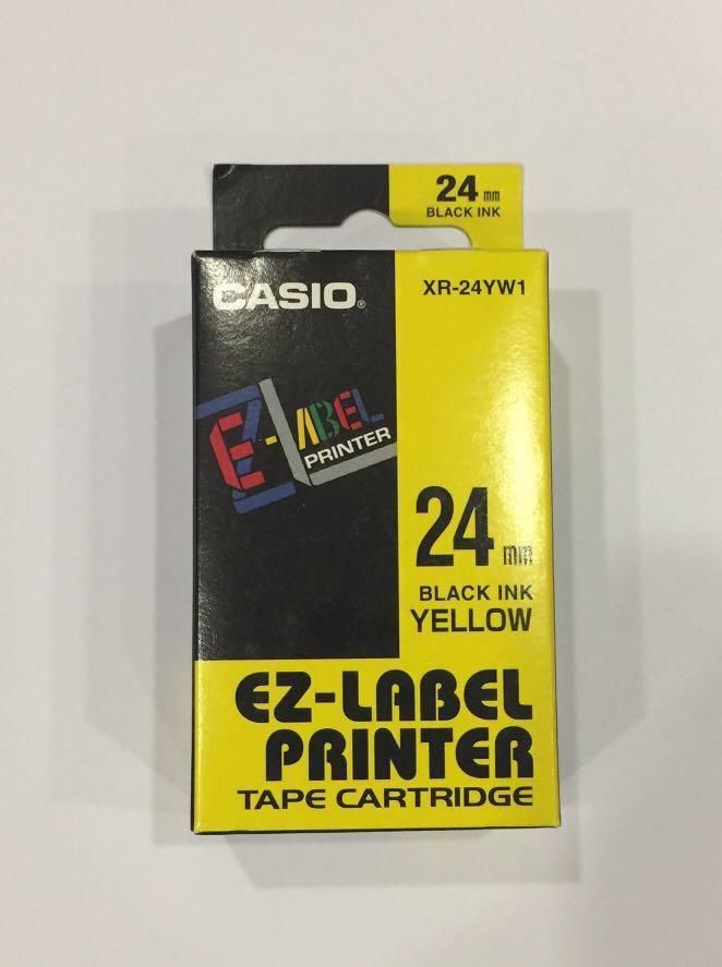 Casio EZ-Label Printer Tape Cartridge Black On Yellow 24mm / Casio / Label Printer Tape Cartridge / Black On Yellow / SIZE 24mm