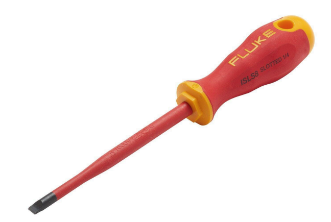 Fluke INSHT ISLS5 Isls5,insulated Slotted Screwdriver 5/32x4 In, 4 Mm X 100 Mm, 1000v