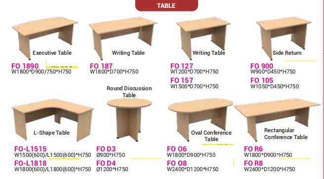 OFIS FO SERIES TABLE _ COLOUR BEECH