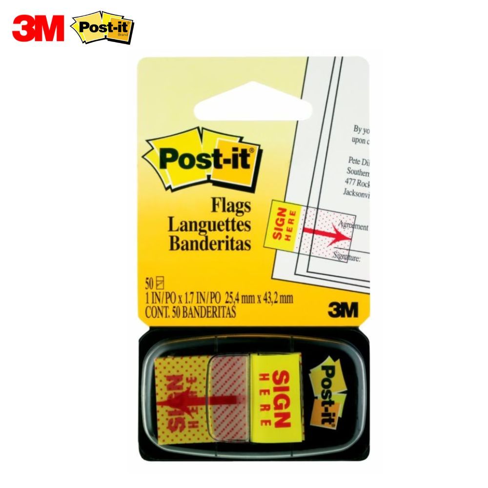 QP 3M Post It Tape Flag Sign Here 680-9 1''x1.7'' (50's)