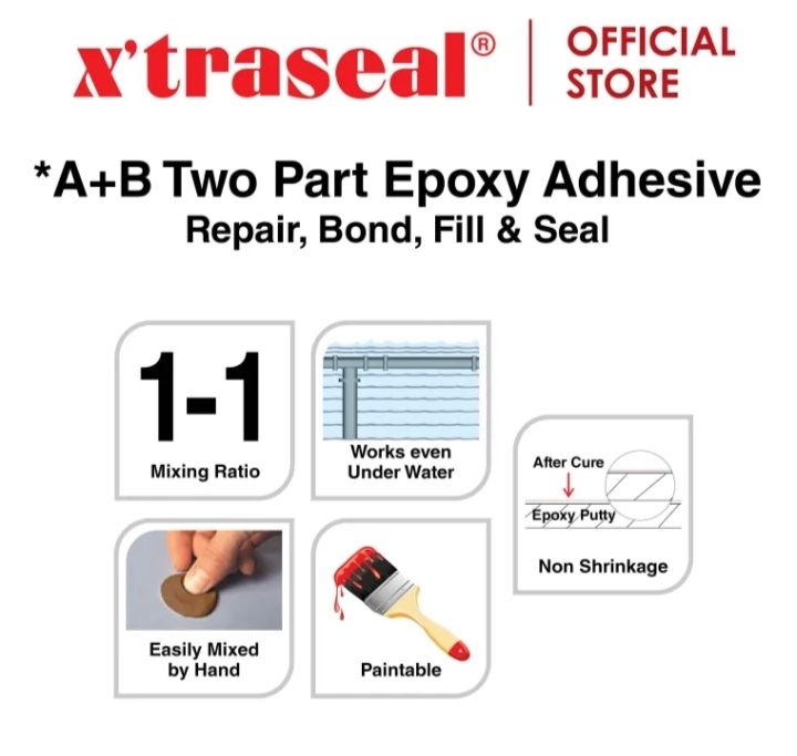 X'TRASEAL' A+B TWO PART EPOXY -25g x 2 OCHA ' X'TRASEAL' A+B TWO PART EPOXY -25g x 2
