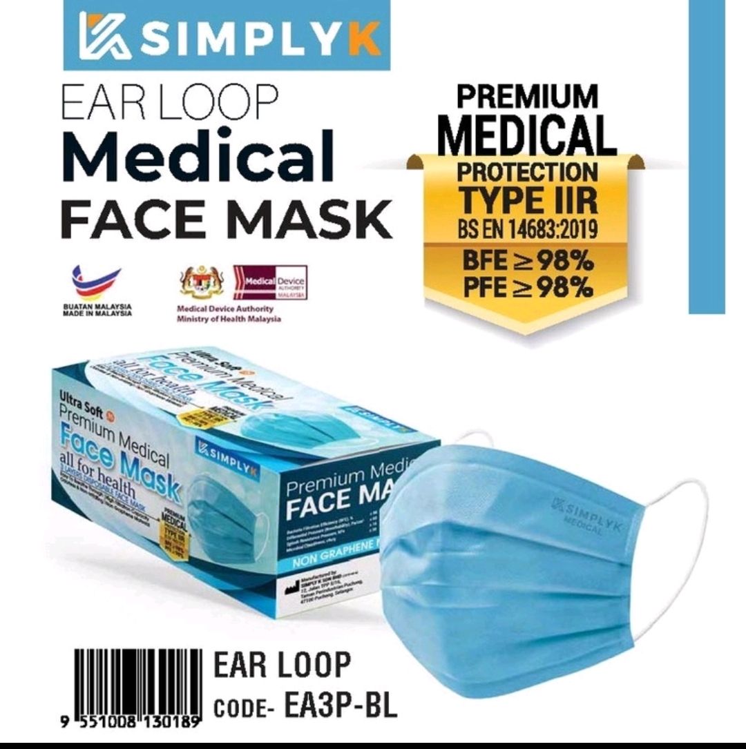 Simplyk Face mask 3ply medical simplyk
