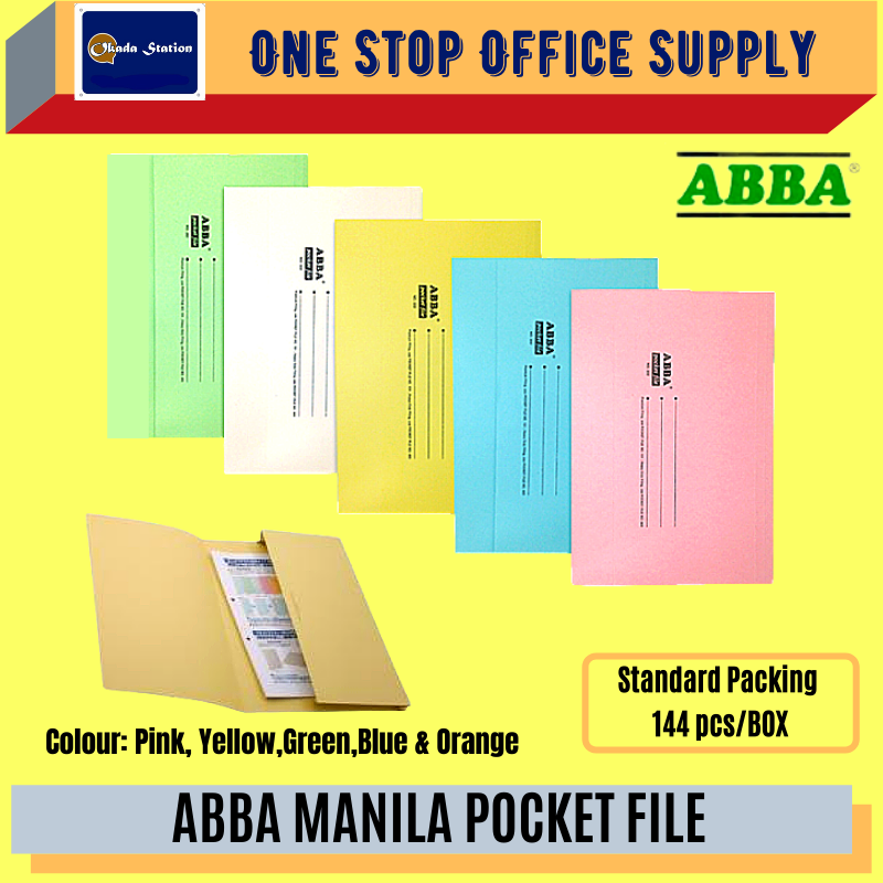 ABBA Manila Pocket File / Manila Card Pocket File Folder / Document File Pocket / Document Holder / FiLing Pocket / Fail Poket Manila