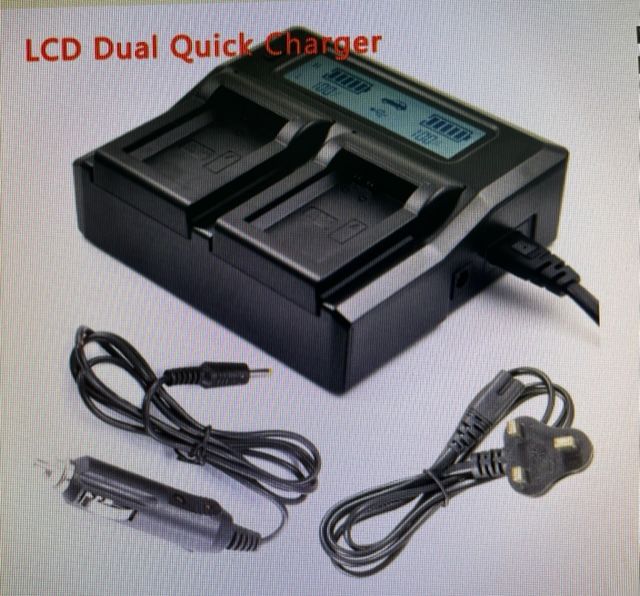 QS usb dual battery charger quick charge sony np-fp50 / fp51 np-fp70 np-fp90